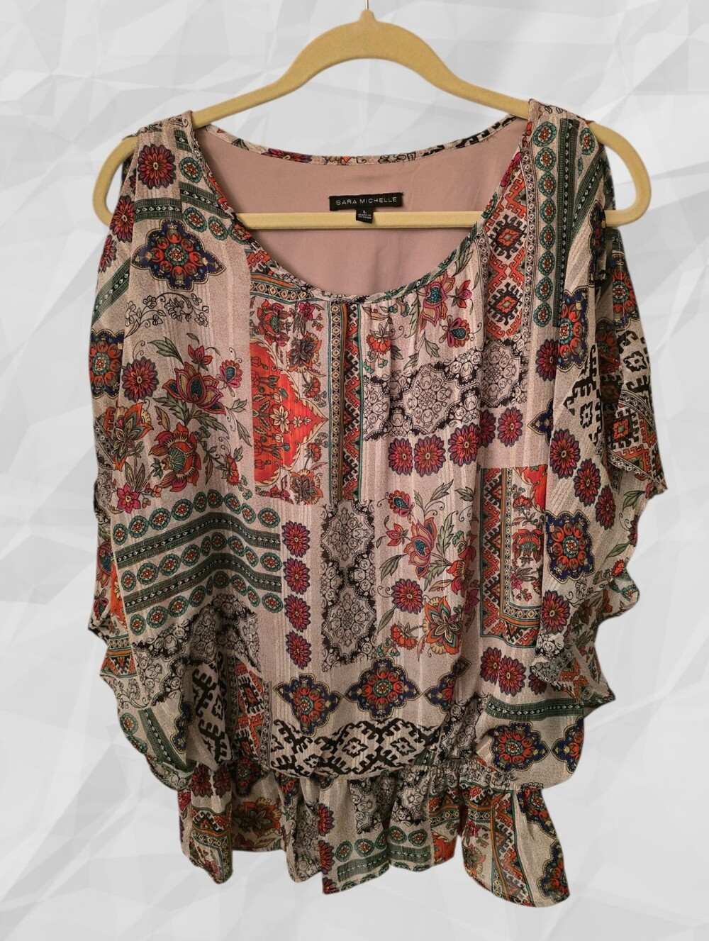 Sara Michelle Cold Shoulder Boho Blouse